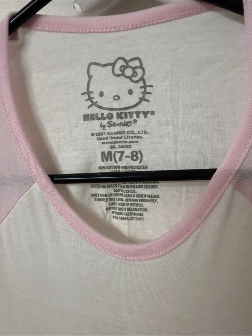 Hello Kitty Pink & White Raglan 'Radiate Positivity' Long Sleeve Tee